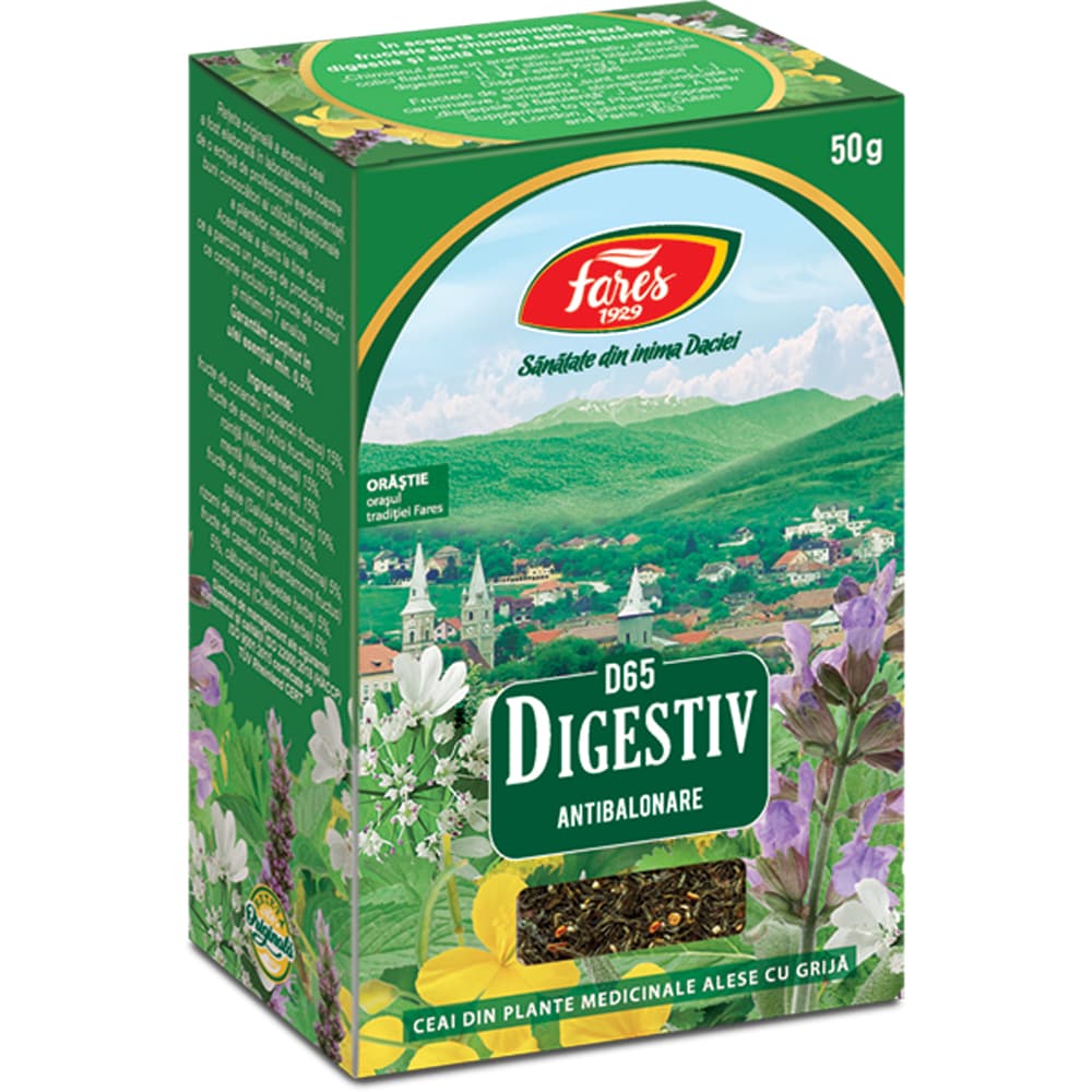 Ceai FARES Digestiv Antibalonare D65, 50 g