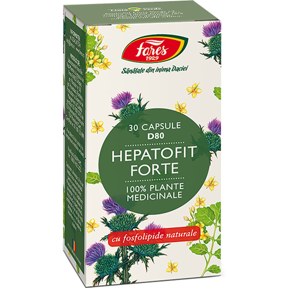 Supliment Hepatofit Forte D80, 30 capsule, FARES