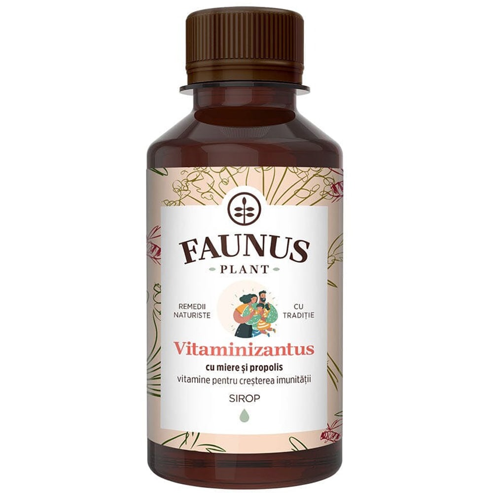Sirop Vitaminizantus cu miere si propolis, 200 ml, FAUNUS PLANT