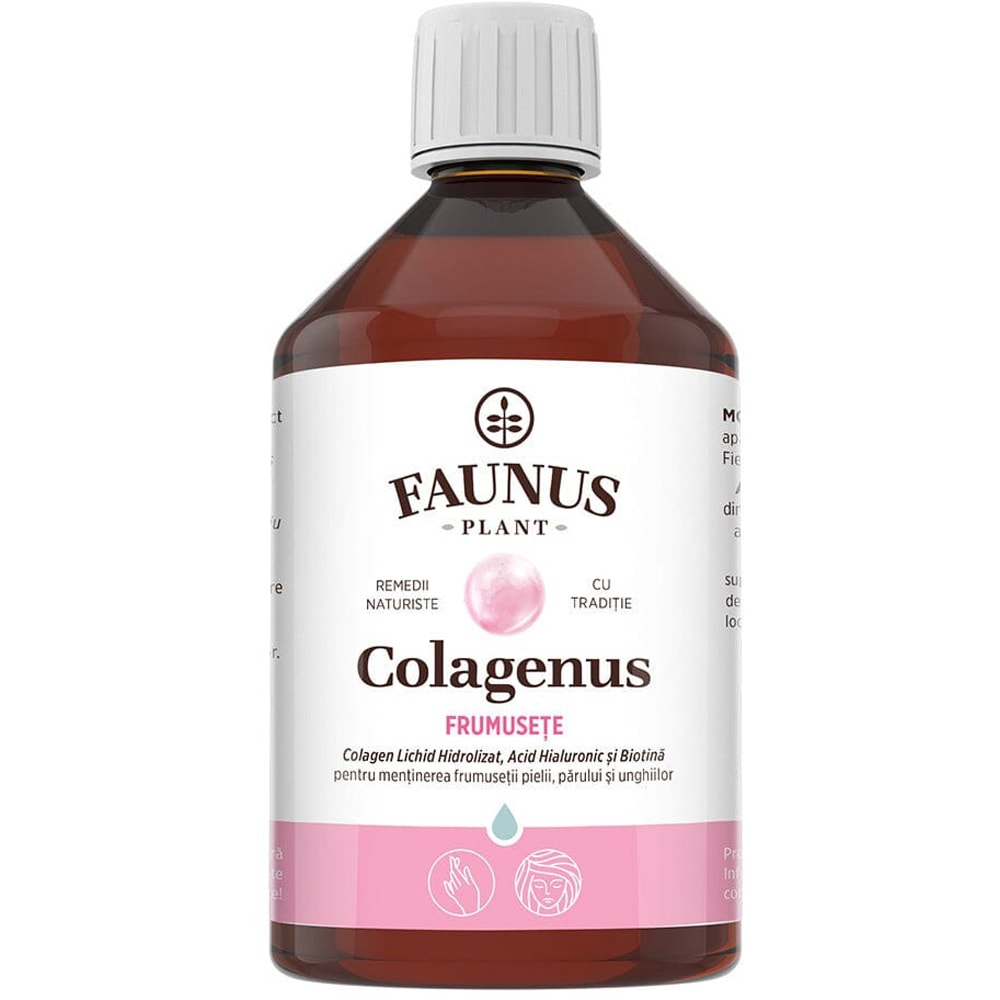 Colagenus Frumusete - Colagen lichid hidrolizat pentru par, piele si unghii, 500 ml, FAUNUS PLANT