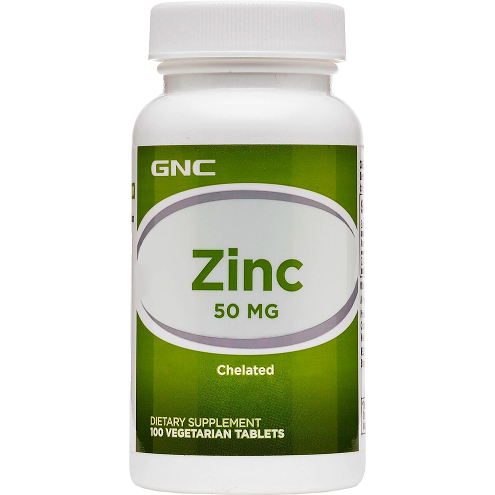 Supliment alimentar Zinc Chelat 50 mg, 100 tablete vegetale, GNC