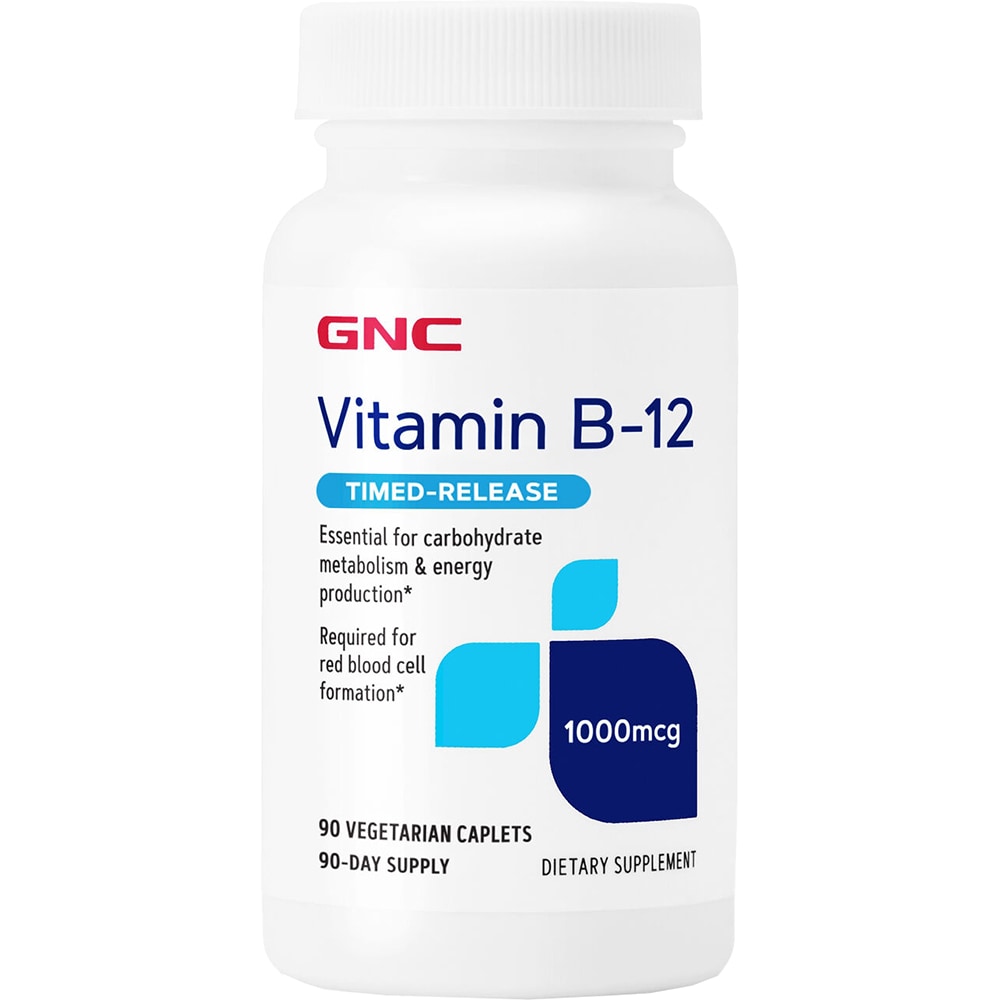 Supliment alimentar Vitamin B12 1000 mcg, 90 tablete cu eliberare prelungita, GNC