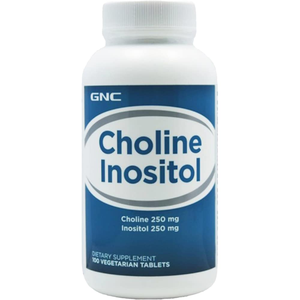 Supliment alimentar Colina 250 mg si Inozitol 250 mg, 100 tablete, GNC