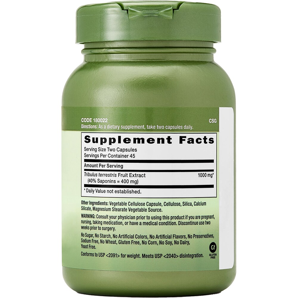 Supliment alimentar Tribulus 1000 mg Herbal Plus, 90 capsule, GNC