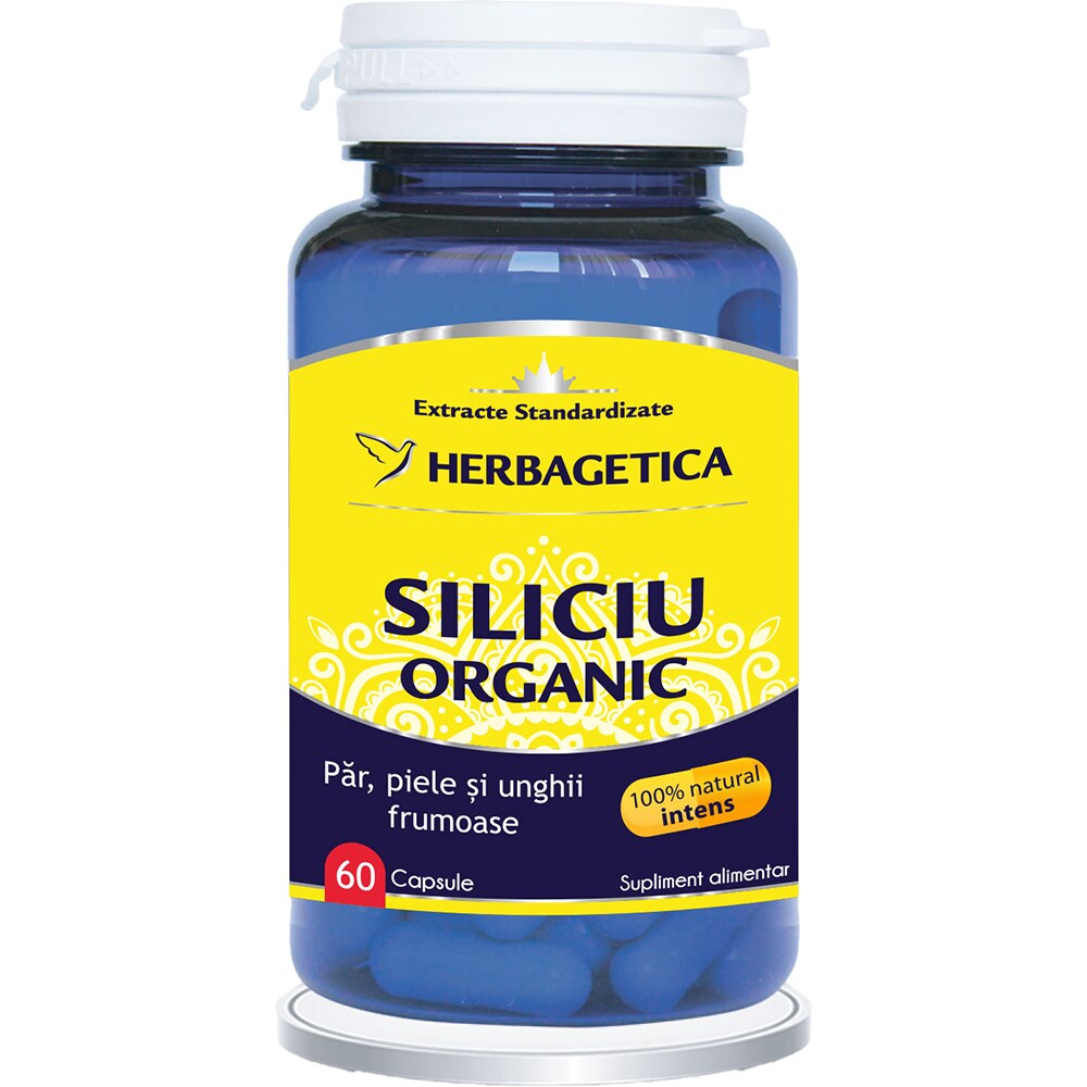 Supliment Siliciu Organic, 60 capsule, HERBAGETICA