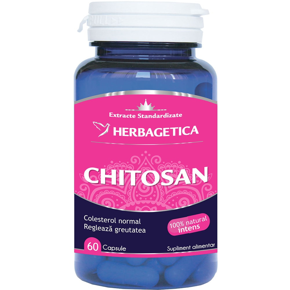 Supliment alimentar Chitosan, 60 capsule, HERBAGETICA