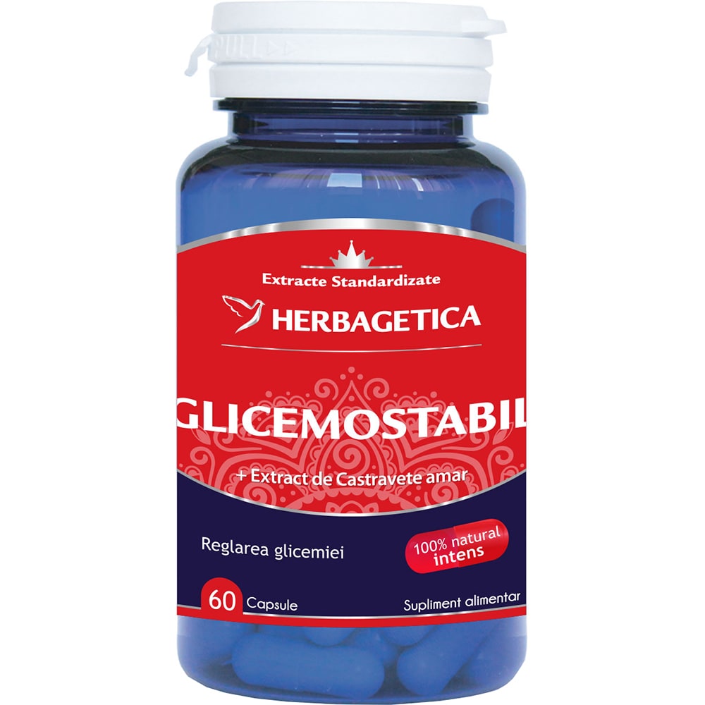 Supliment alimentar GlicemoStabil, 60 capsule, HERBAGETICA