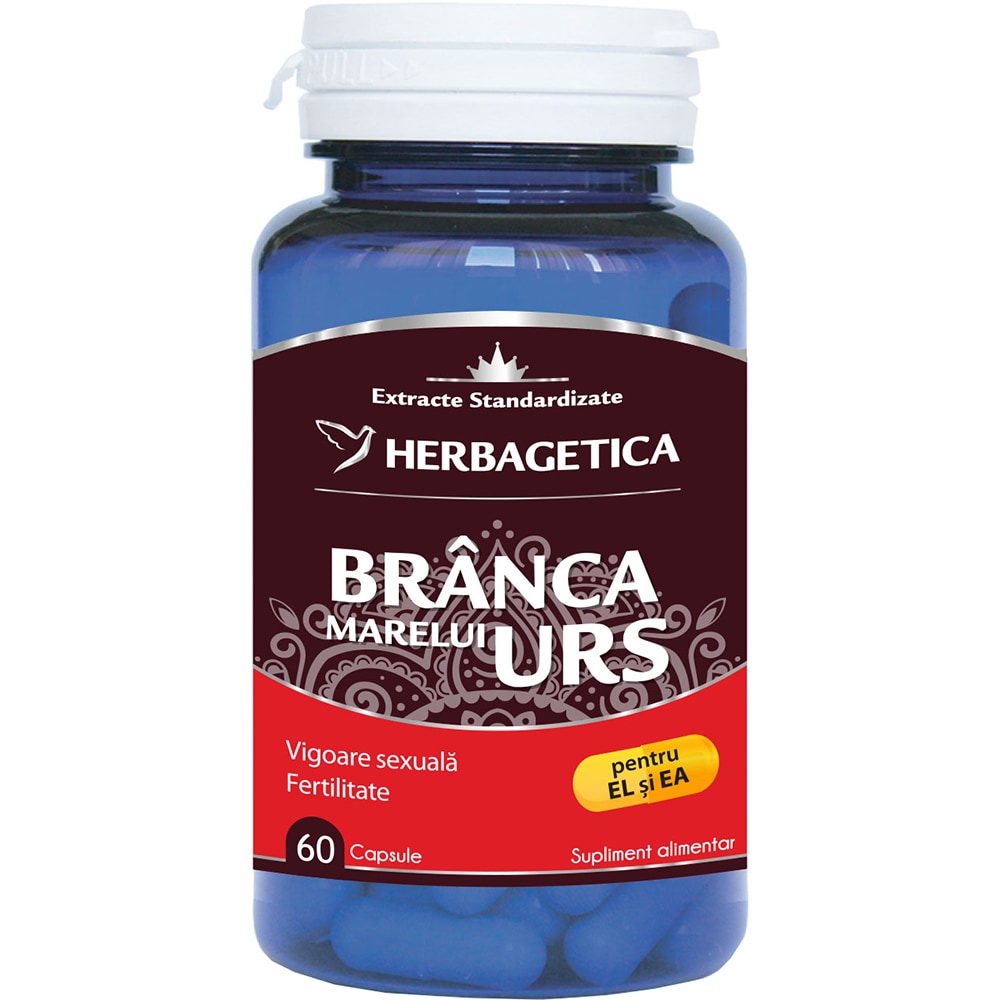 Supliment alimentar Branca Marelui Urs, 60 capsule, HERBAGETICA