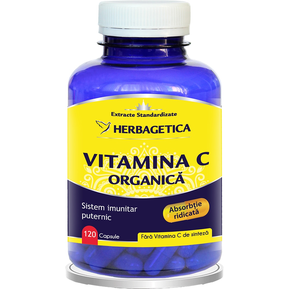 Supliment Vitamina C Organica, 120 capsule, HERBAGETICA