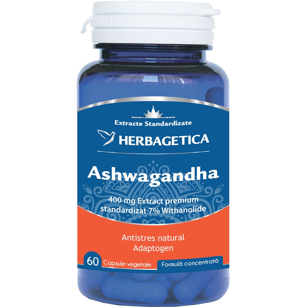 Supliment alimentar Ashwagandha, 60 capsule, HERBAGETICA