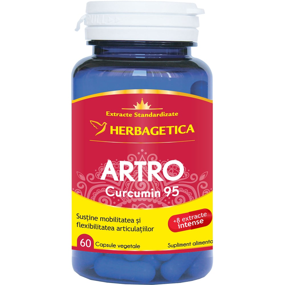 Supliment alimentar Artro Curcumin95, 60 capsule, HERBAGETICA