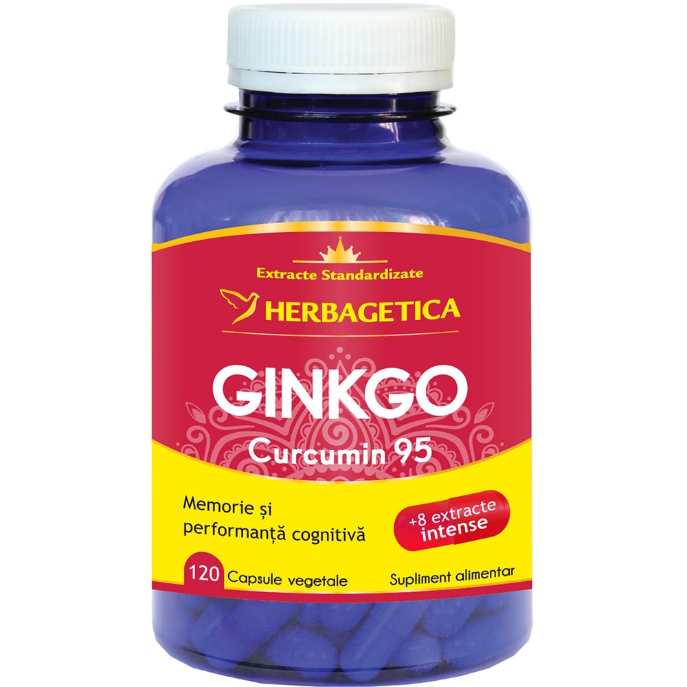 Supliment alimentar Ginkgo Curcumin 95, 120 capsule, HERBAGETICA