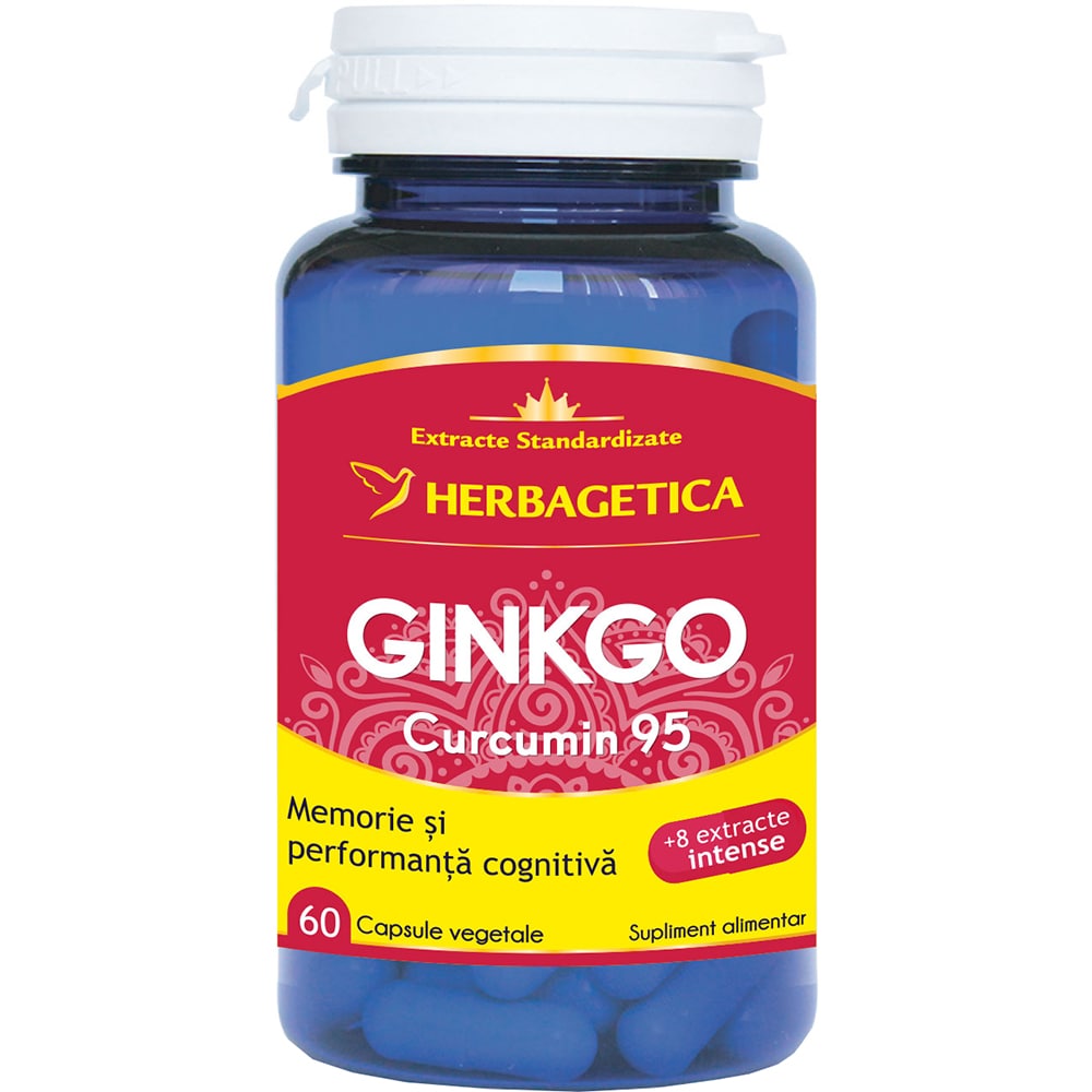 Supliment alimentar Ginkgo Curcumin 95, 60 capsule, HERBAGETICA