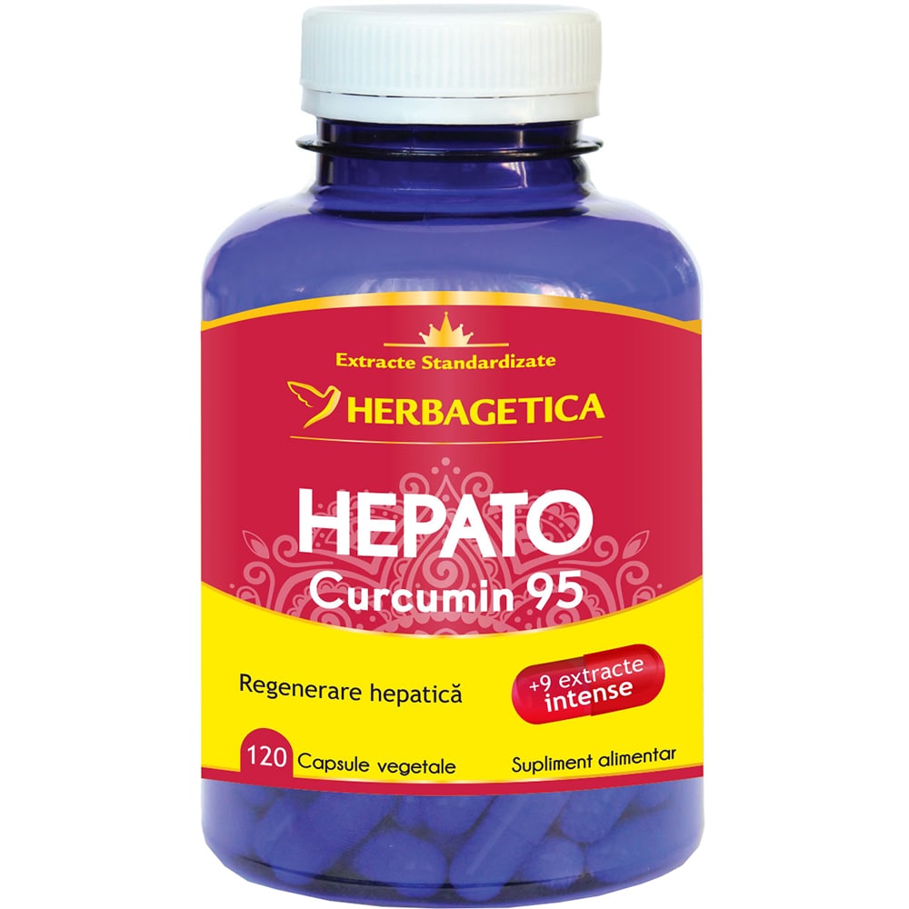 Supliment alimentar Hepato Curcumin 95, 120 capsule, HERBAGETICA