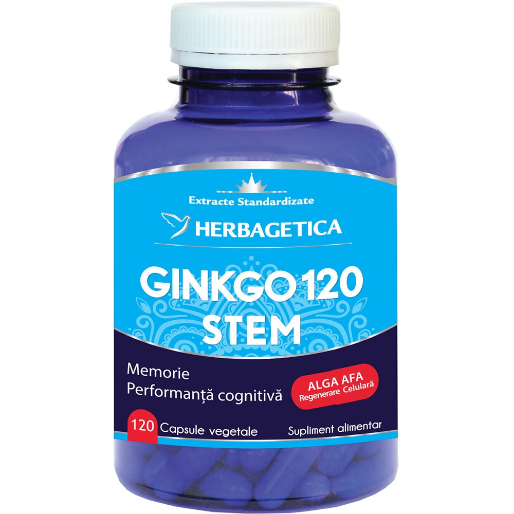 Supliment alimentar Ginkgo 120 Stem, 120 capsule vegetale, HERBAGETICA
