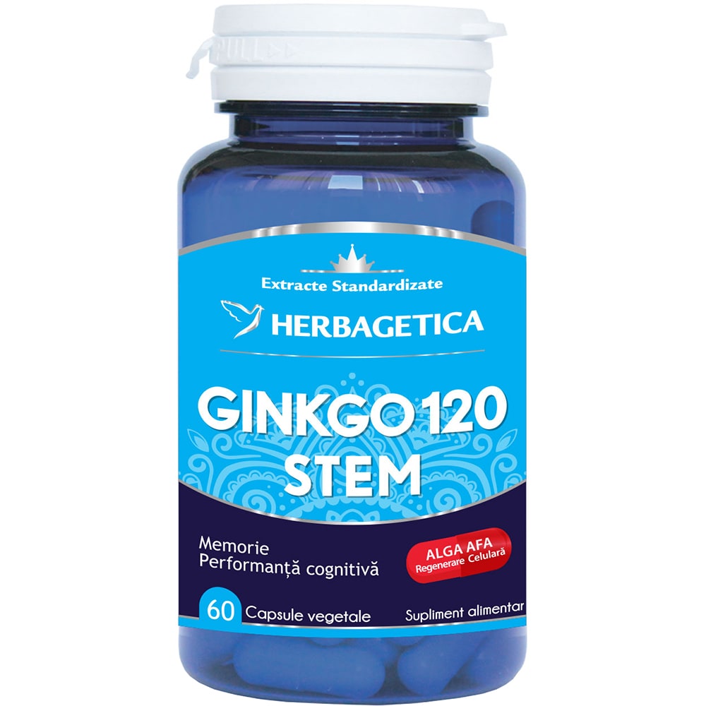 Supliment alimentar Ginkgo 120 Stem, 60 capsule vegetale, HERBAGETICA