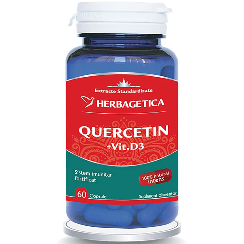 Supliment Quercetin + Vitamina D3, 60 capsule, HERBAGETICA