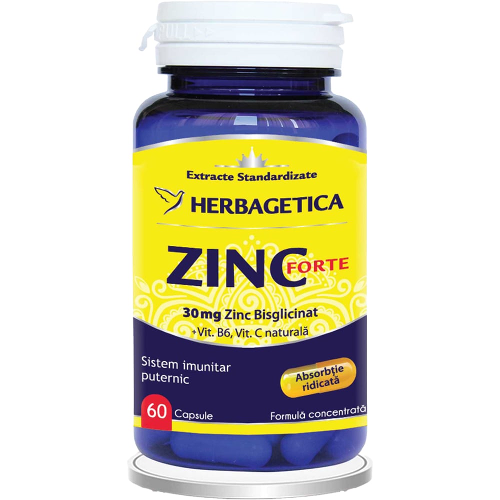 Supliment Zinc Forte, 60 capsule, HERBAGETICA