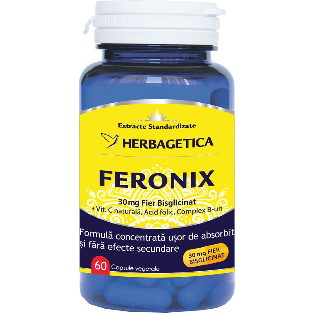 Supliment alimentar Feronix, 60 capsule vegetale, HERBAGETICA