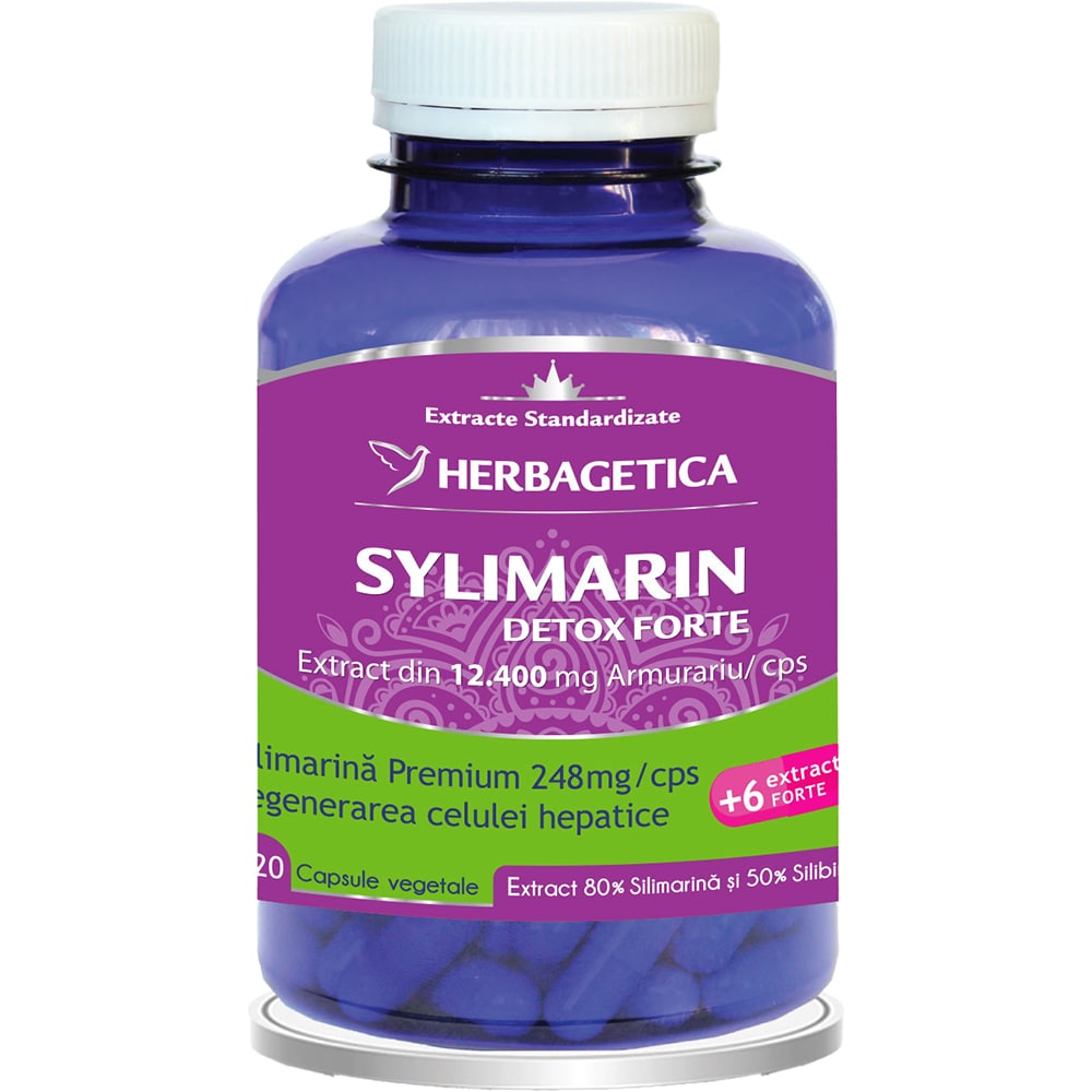 Supliment Silymarin Detox Forte, 120 capsule, HERBAGETICA
