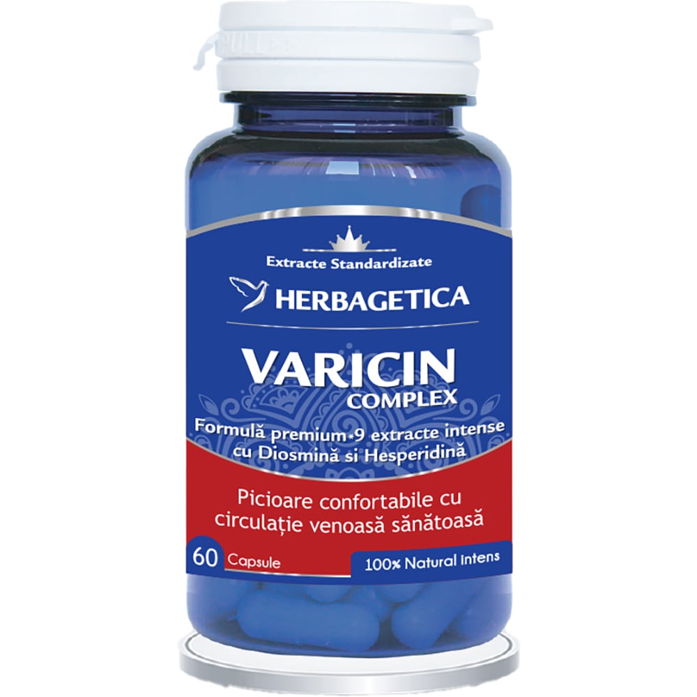 Supliment Varicin Complex, 60 capsule, HERBAGETICA