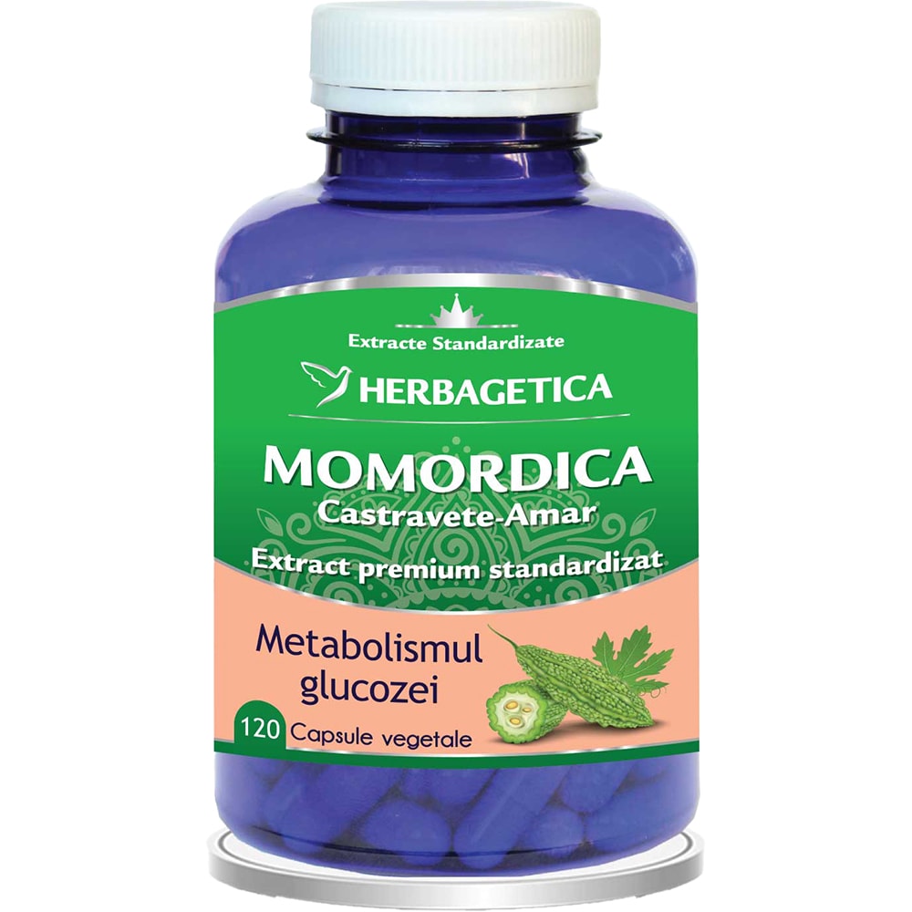 Supliment Momordica Extract Castravete-amar, 120 capsule, HERBAGETICA