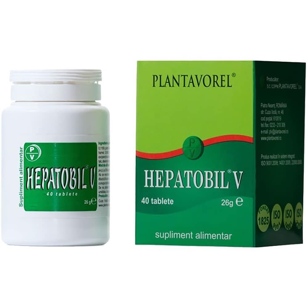 Supliment Hepatobil, 40 comprimate, PLANTAVOREL