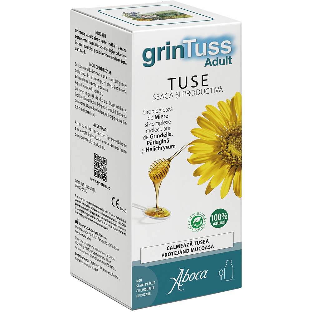 Supliment alimentar Sirop GrinTuss, 180 gr, ABOCA