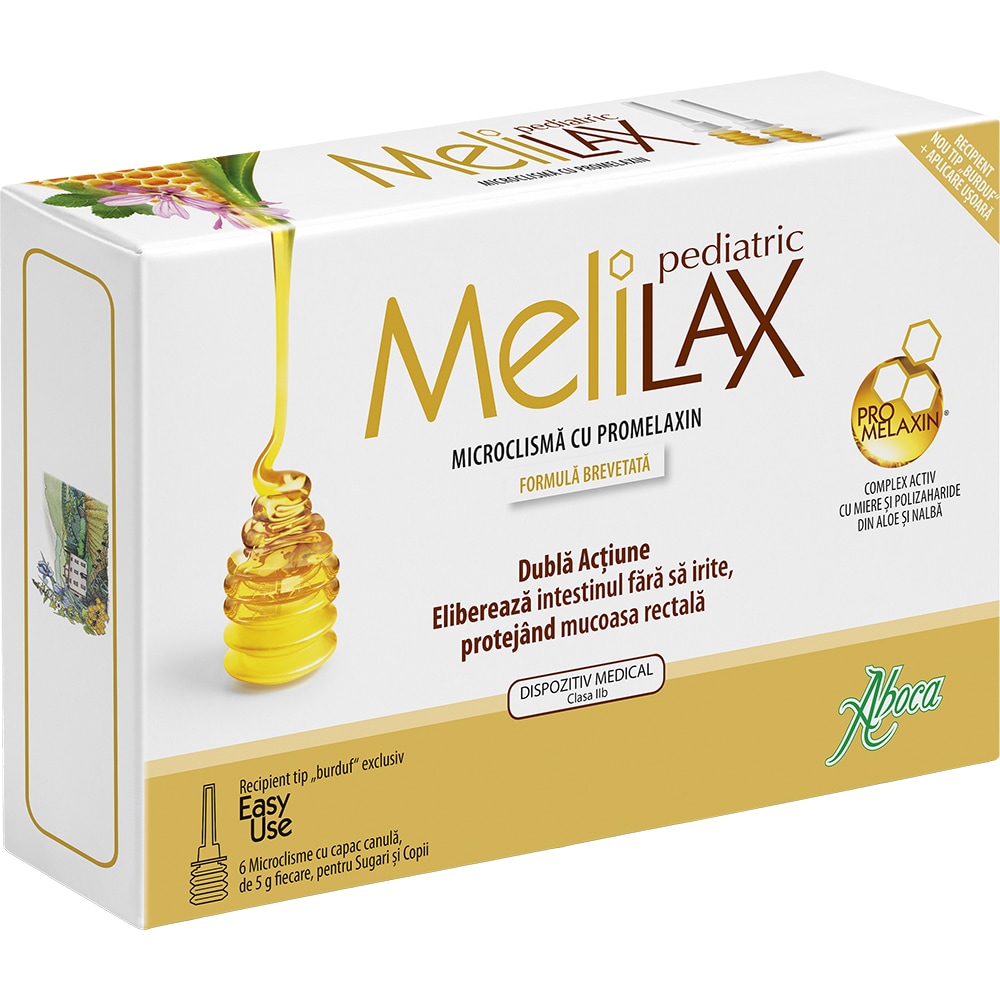 MeliLAX pediatric, 6 microclisme x 5 gr, ABOCA