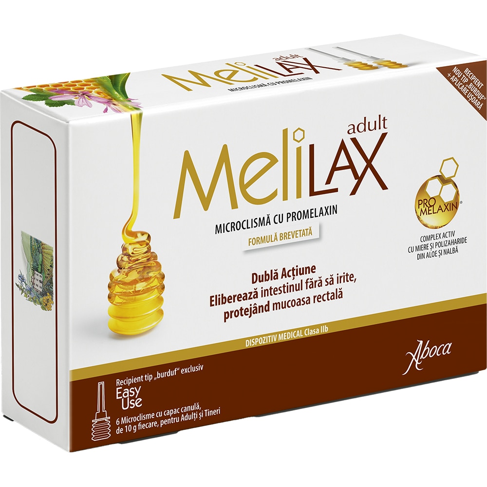 MeliLAX, 6 microclisme x 10 gr, ABOCA