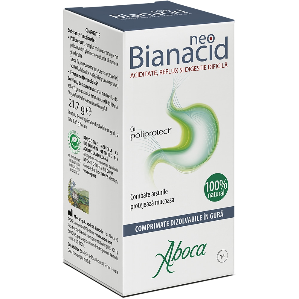 NeoBianacid acid si reflux, 14 comprimate masticabile, ABOCA