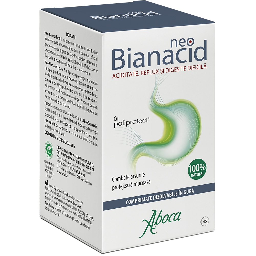 NeoBianacid acid si reflux, 45 comprimate masticabile, ABOCA