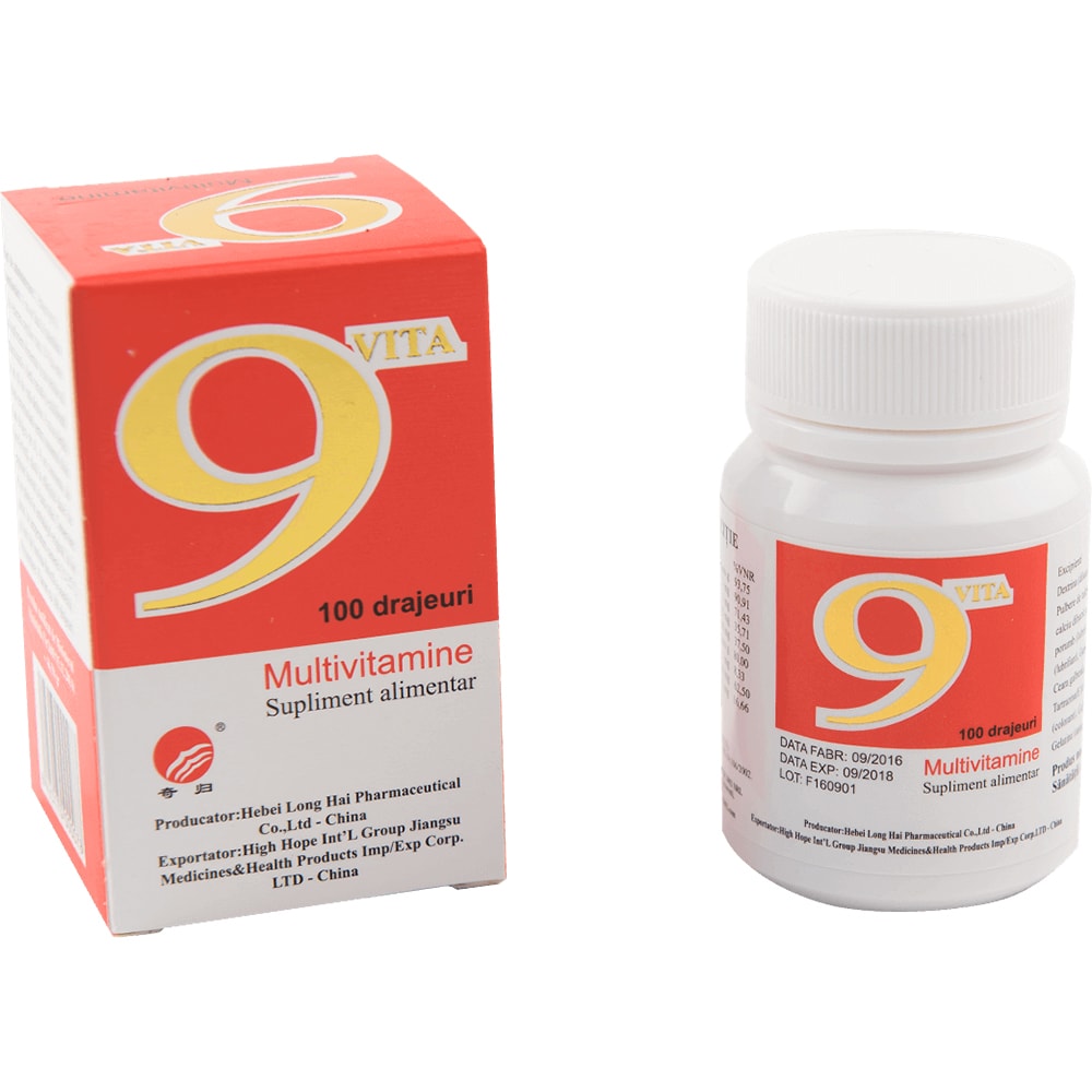 Supliment alimentar 9 Vita Multivitamine, 100 drajeuri, YONG KANG