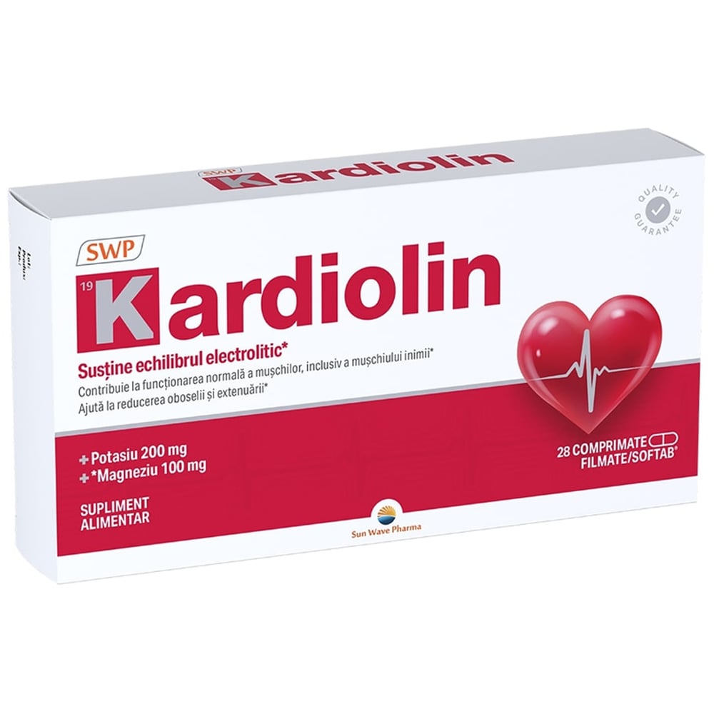 Supliment alimentar Kardiolin, 28 comprimate filmate, SUN WAVE PHARMA