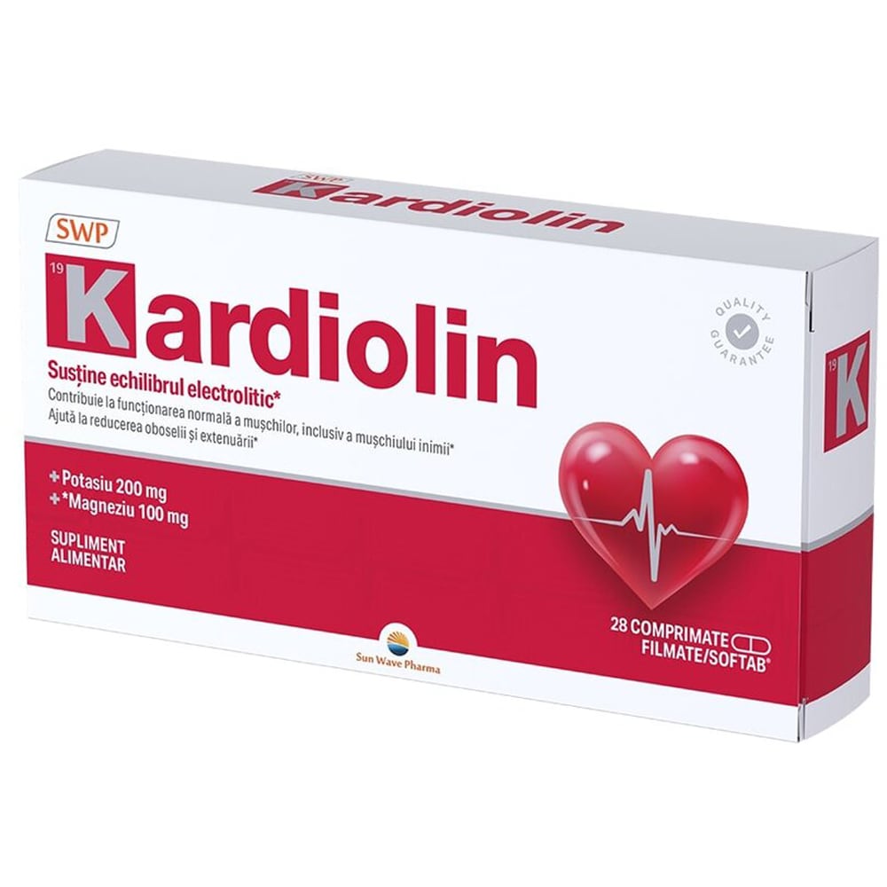 Supliment alimentar Kardiolin, 28 comprimate filmate, SUN WAVE PHARMA
