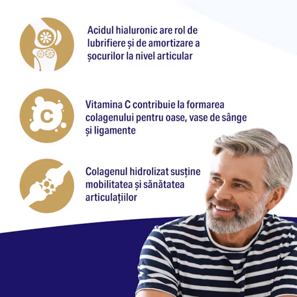 Supliment alimentar Muvon Plus, Colagen hidrolizat + Acid hialuronic si Vit C, 30 plicuri, SUN WAVE PHARMA