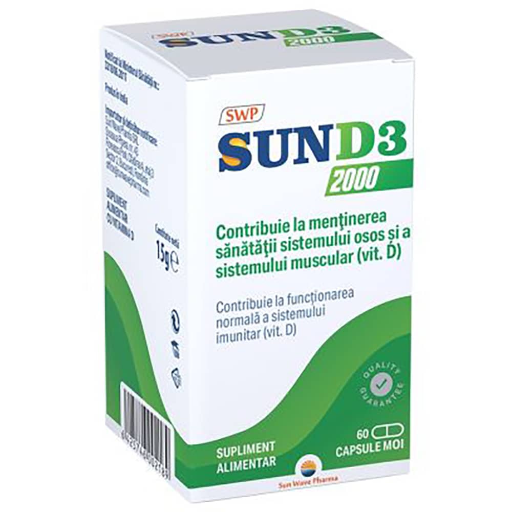 Supliment alimentar Sun-D3, 60 capsule, SUN WAVE PHARMA