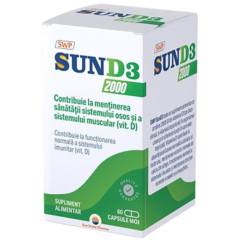 Supliment alimentar Sun-D3, 60 capsule, SUN WAVE PHARMA