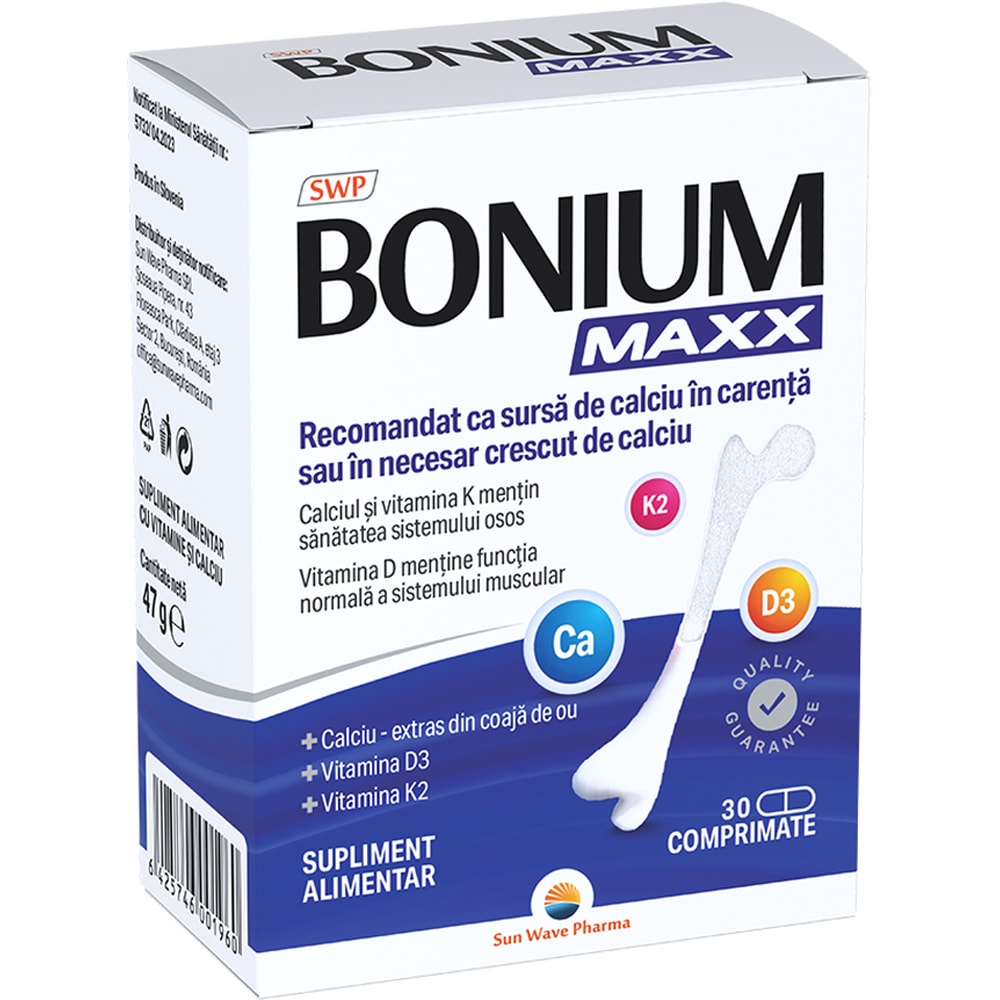 Supliment alimentar Bonium Maxx, 30 comprimate, SUN WAVE PHARMA