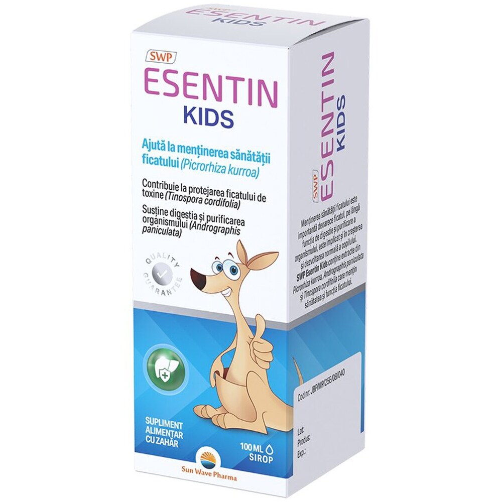 Supliment alimentar Esentin Kids, sirop, 100 ml, SUN WAVE PHARMA
