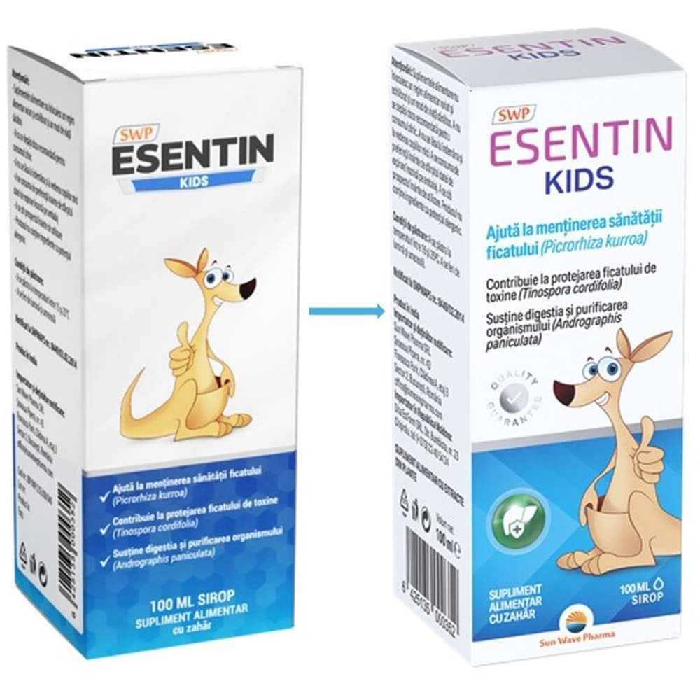Supliment alimentar Esentin Kids, sirop, 100 ml, SUN WAVE PHARMA