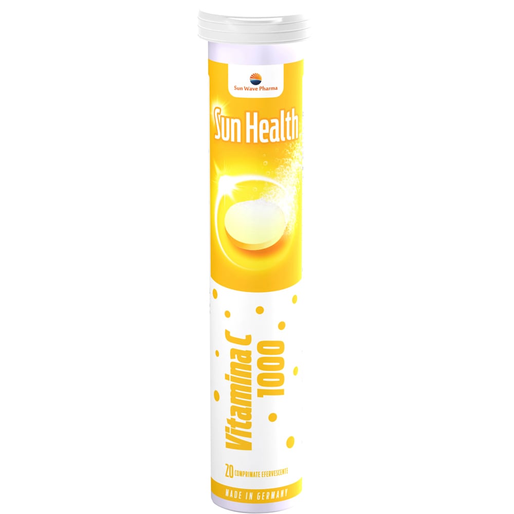 Supliment alimentar Sun Health Vitamina C, 20 comprimate efervescente, SUN WAVE PHARMA