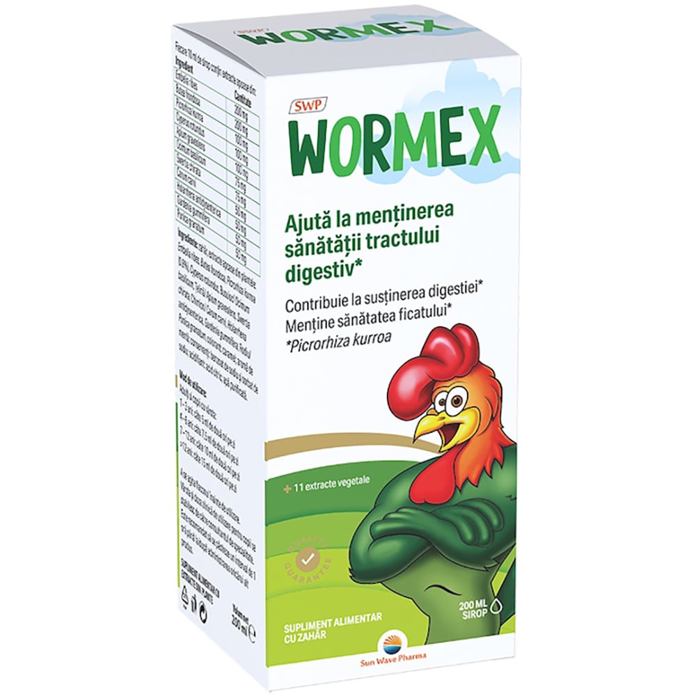 Supliment alimentar Wormex, sirop, 200 ml, SUN WAVE PHARMA