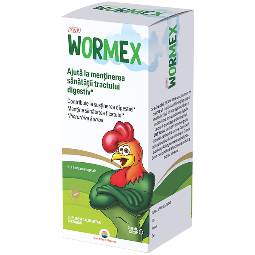 Supliment alimentar Wormex, sirop, 200 ml, SUN WAVE PHARMA