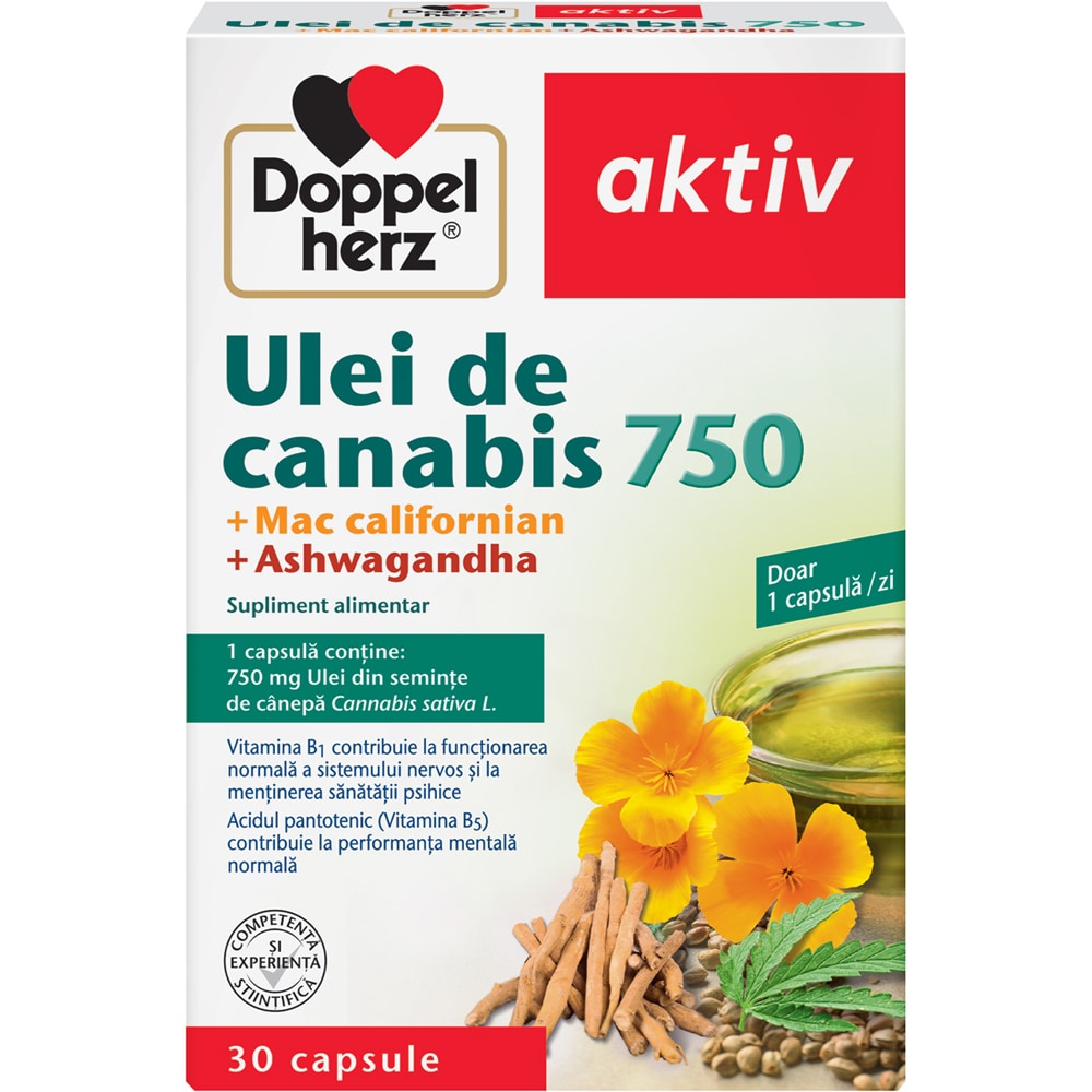 Supliment alimentar Aktiv Ulei de Canabis, 30 capsule, DOPPELHERZ