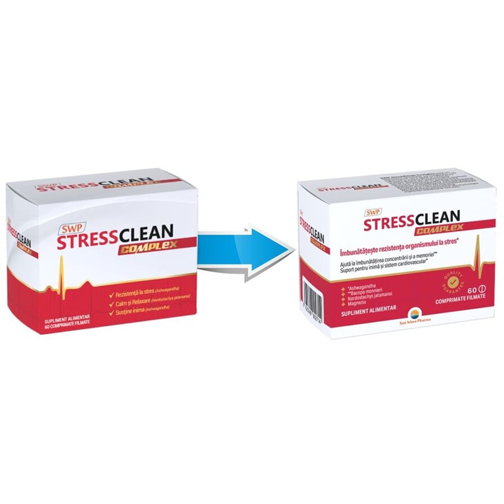 Supliment alimentar Stressclean Complex, 60 comprimate filmate, SUN WAVE PHARMA