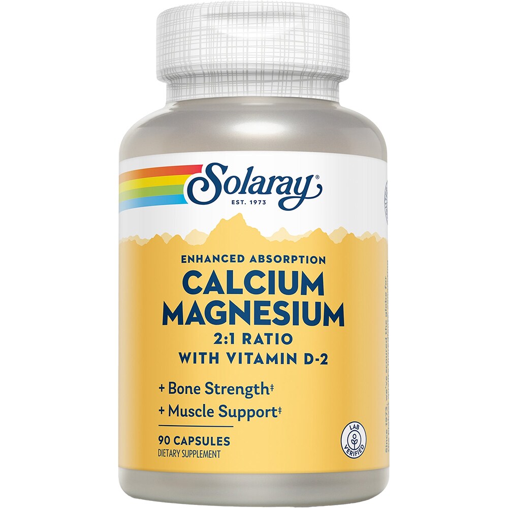 Supliment Calcium Magnezium si Vitamina D Solaray, 90 capsule, SECOM