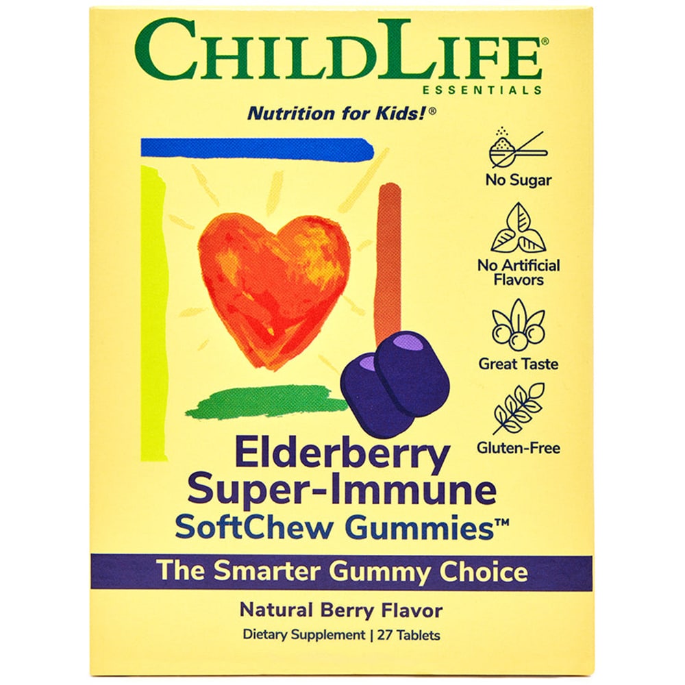 Supliment Elderberry Super-Immune SoftChew Gummies ChildLife, 27 comprimate, SECOM