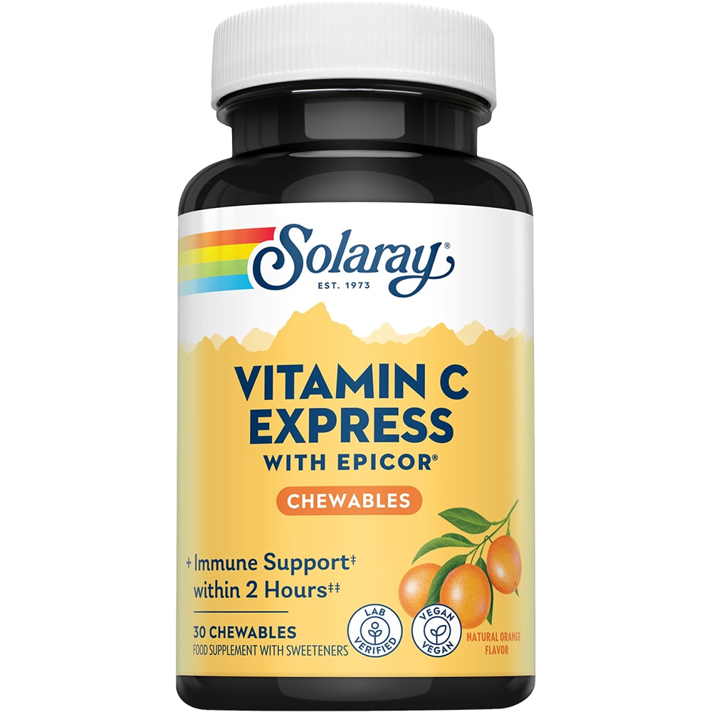 Supliment alimentar Vitamin C Express Solaray, 30 tablete masticabile, SECOM