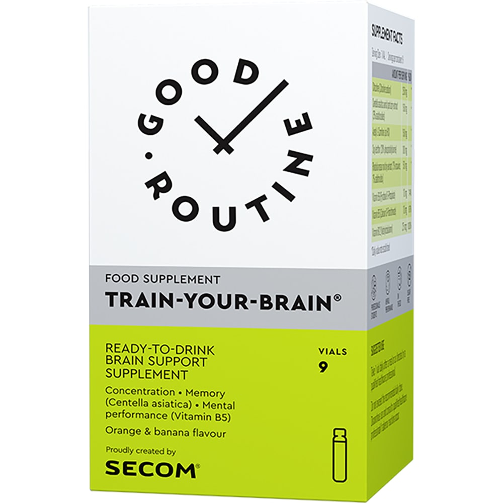 Supliment Train-Your-Brain Good Routine, 9 fiole x 25 ml, SECOM